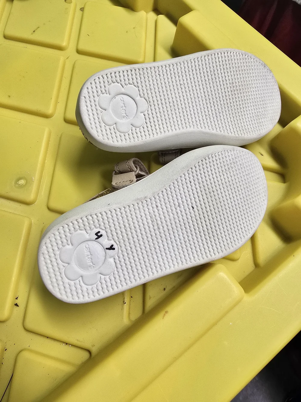 Carter's Tan Mary Jane Shoes with Bear Face and Sparkle